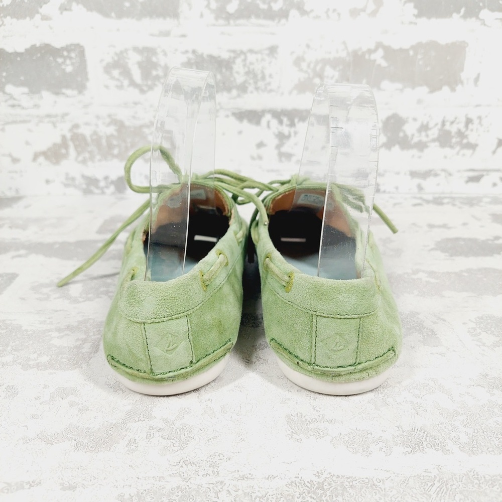 NEW Sperry Slimboat LTT Sneakers Women 5.5 Green Suede Preppy Coastal M554 - Picture 4 of 11